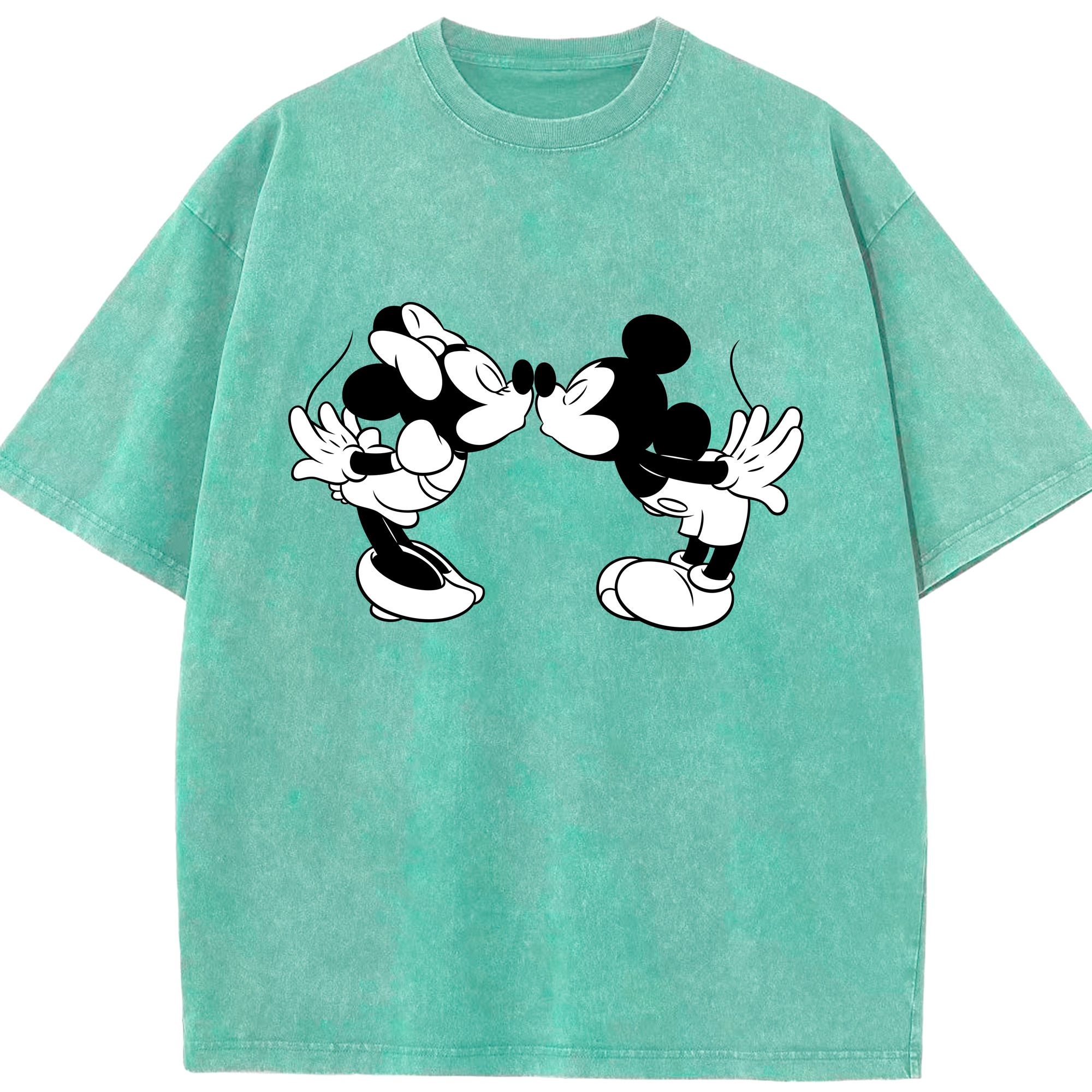 （画像用） ミッキーマウス Mickey Mouse 綿100% ヴィンテージ風 半袖Tシャツ（フロントプリント）